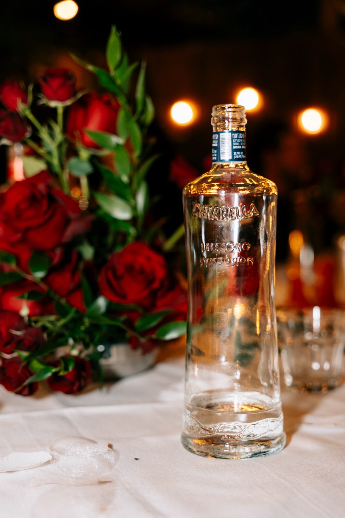Roses and a bottle of Chiarella